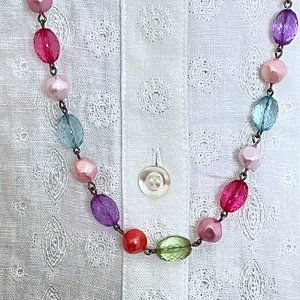 NWOT JOAN RIVERS 40-43-in. Color Me Happy Necklace- Original Pouch